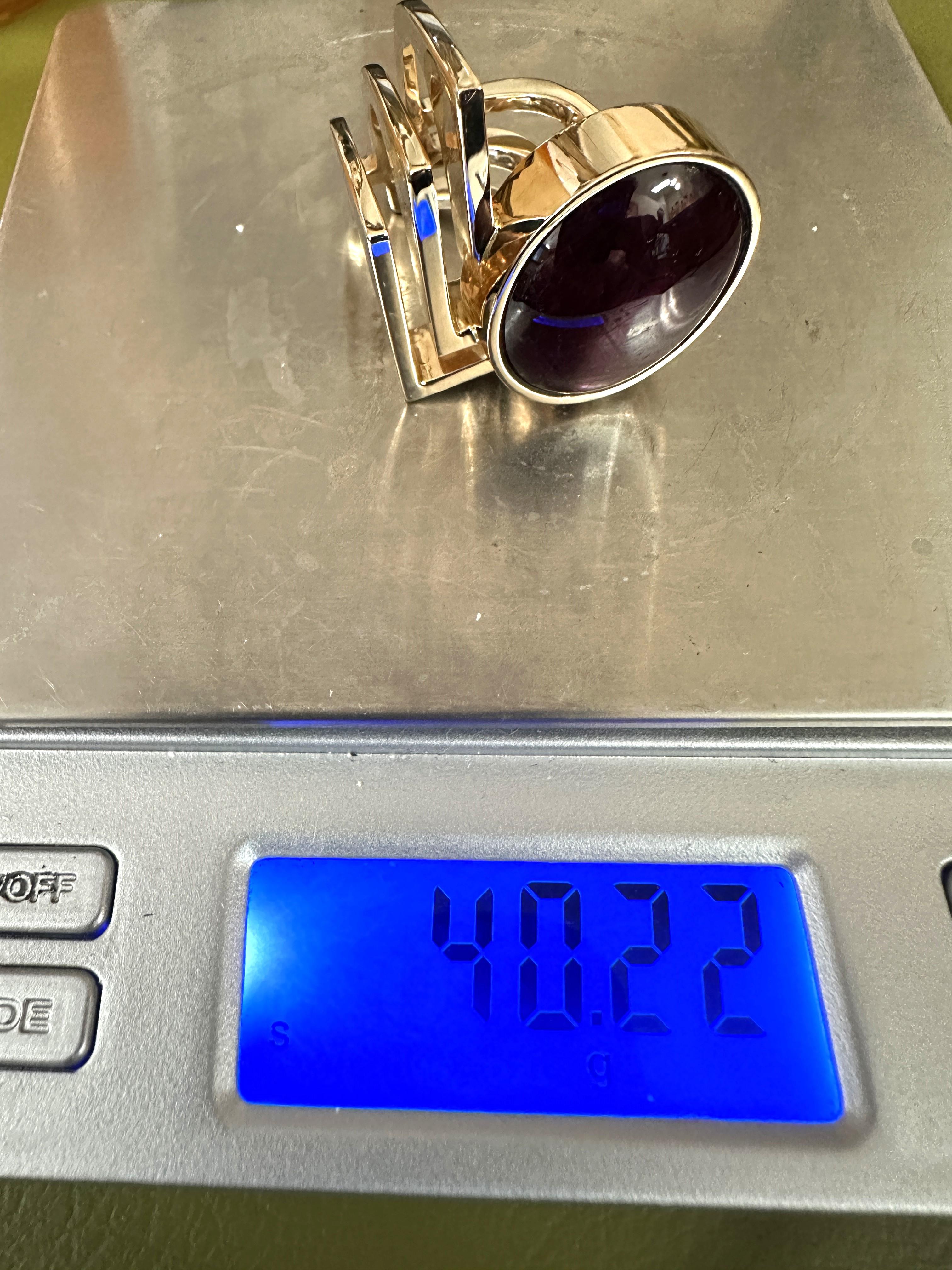 Robert Trisko 14k Yellow Gold Handmade Star Ruby Ring 40.32 grams For Sale 13