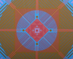 Colorful Geometric Abstract Screen Print by Robert Tucker