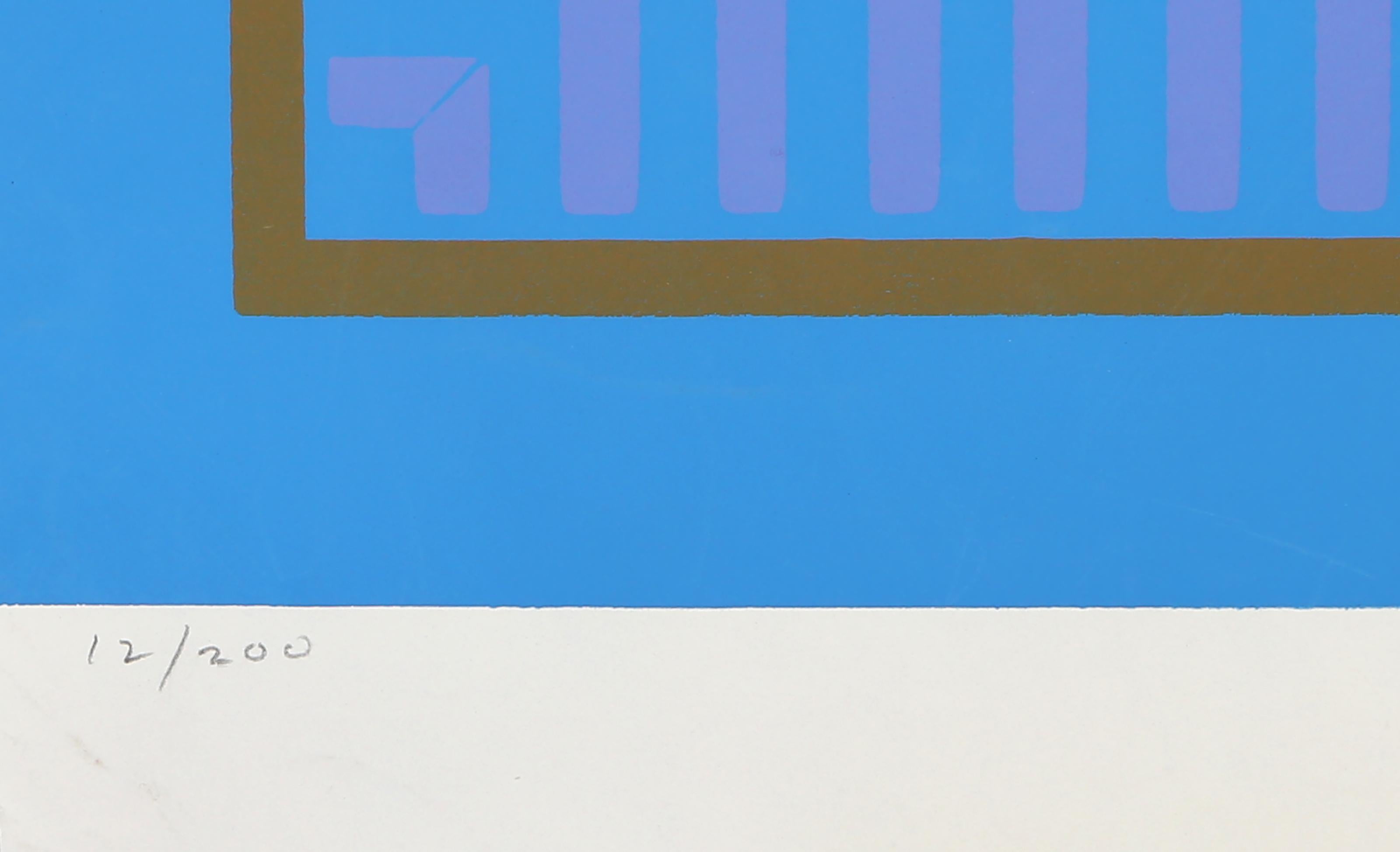Colorful Geometric Abstract Screen Print by Robert Tucker For Sale 2