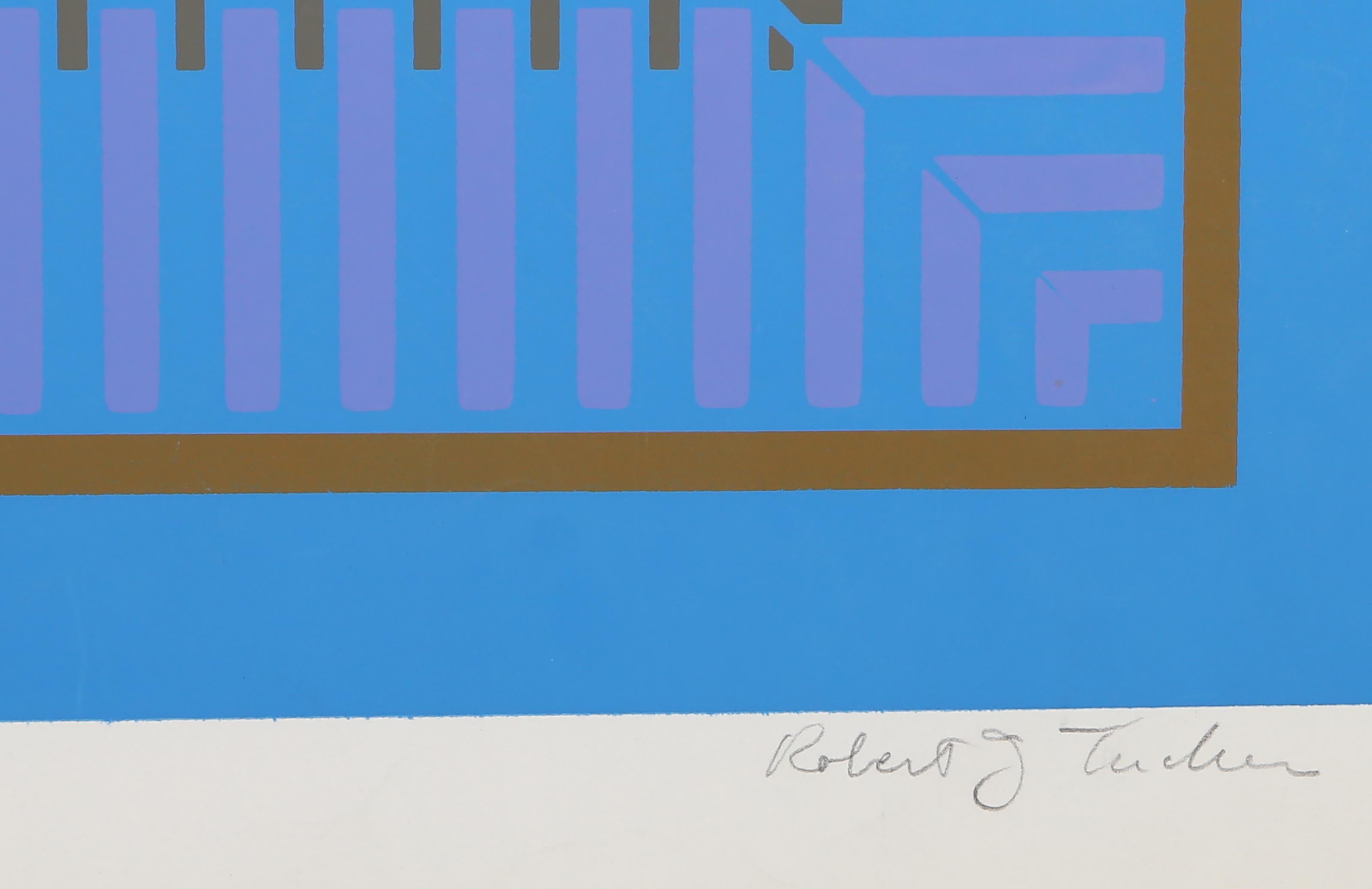 Colorful Geometric Abstract Screen Print by Robert Tucker For Sale 3