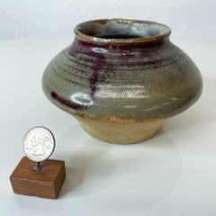 1960s Glazed Studio Pottery Hand Thrown Rotund Vase signed Turner