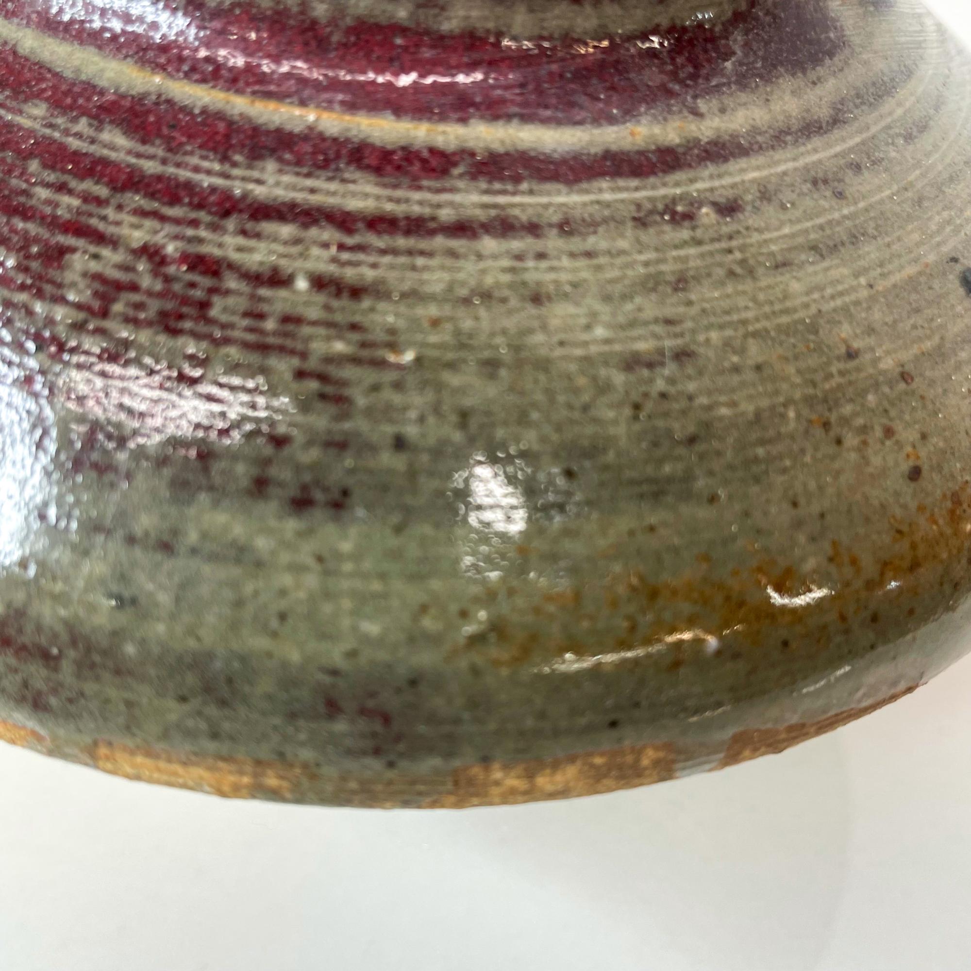 American 1960s Glazed Studio Pottery Hand Thrown Rotund Vase signed Turner