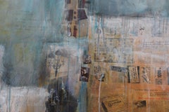In Our Sleep Where We Meet, contemporary mixed media blue painting