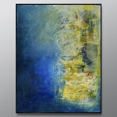 Quality, , shades of blue, sea green, light yellow, ochra
