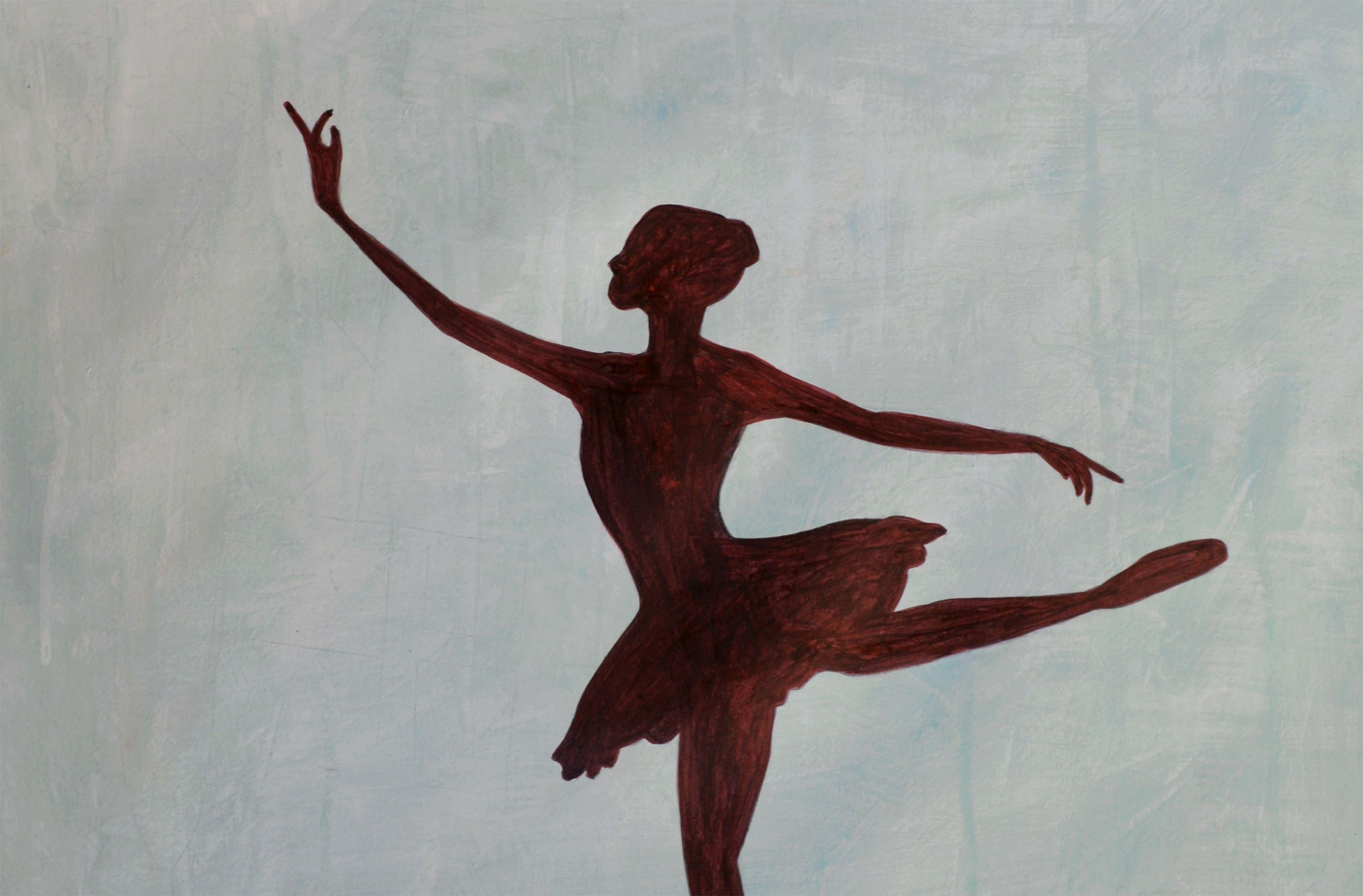 Robert van Bolderick Figurative Painting - Ballet Pose lll, Painting, Acrylic on Paper