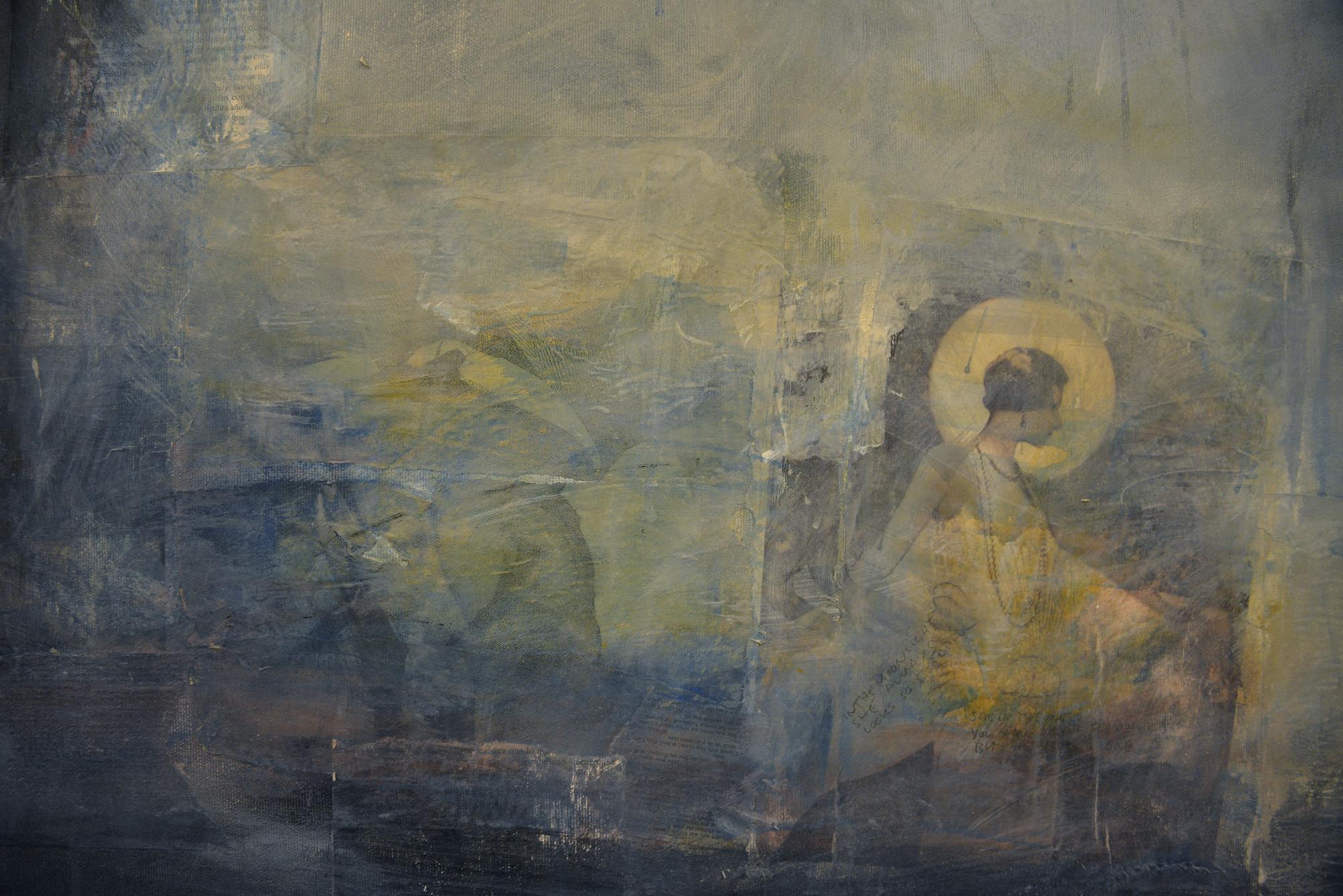 Drama, acrylic and mixed media abstract painting - Abstract Painting by Robert van Bolderick