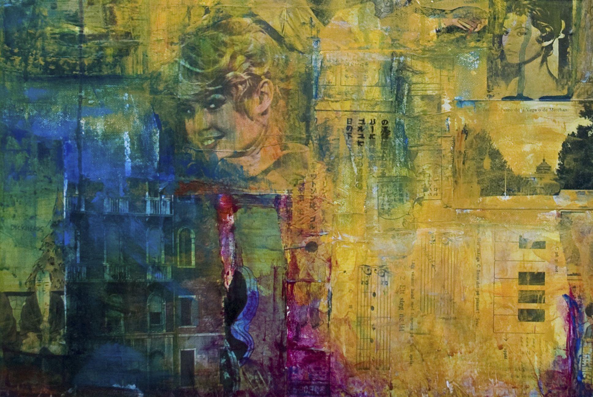 Chicas de cine y gilipollas, Pintura, Acrílico sobre lienzo - Painting de Robert van Bolderick