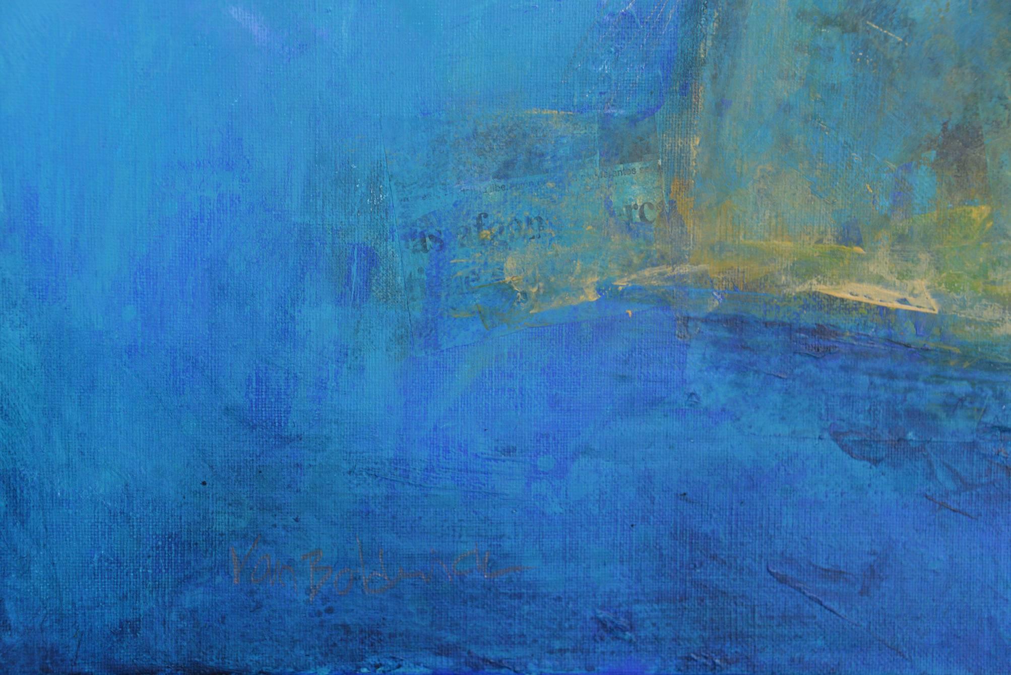 Le sacre du printemps, abstract coastline, light blue - Abstract Mixed Media Art by Robert van Bolderick