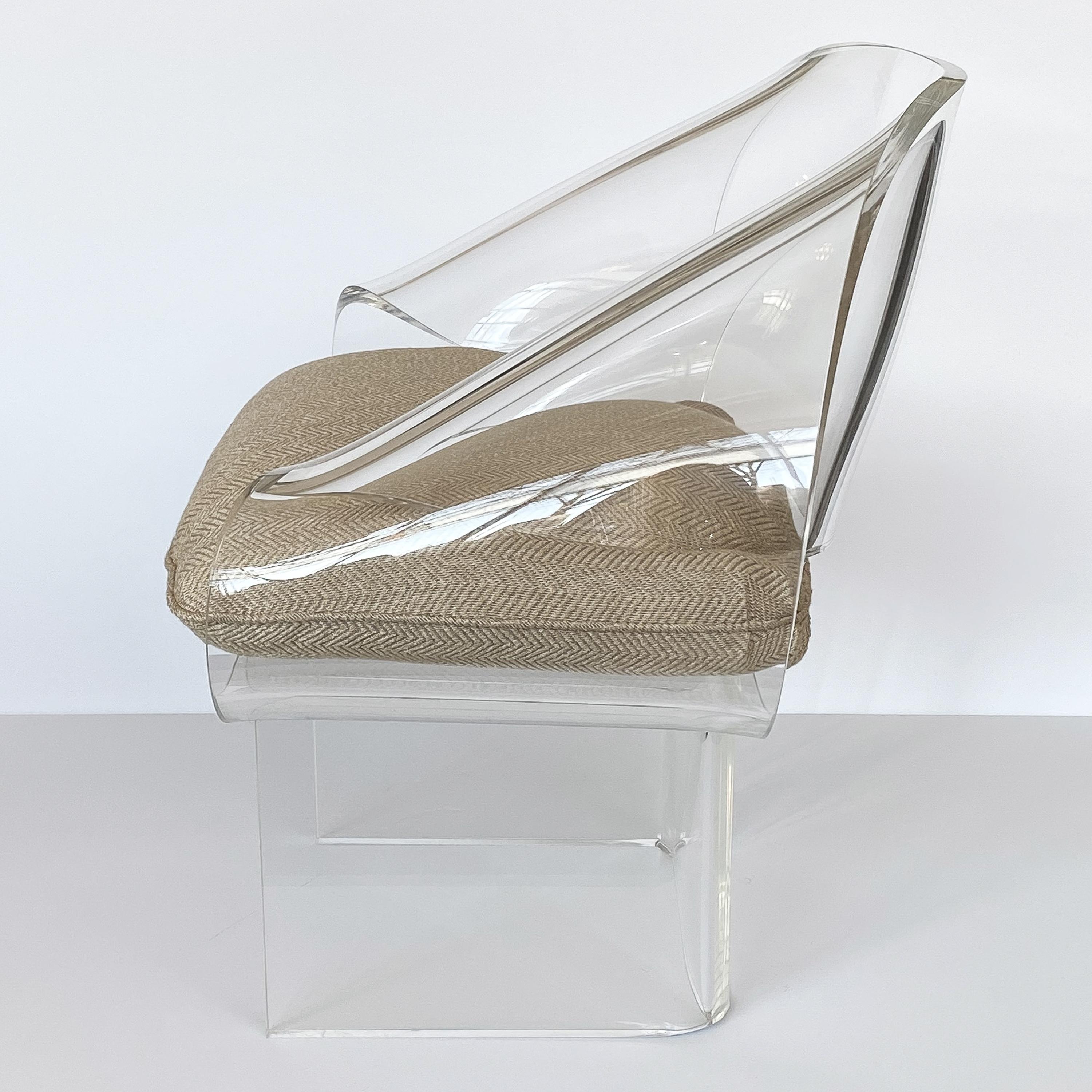 Robert Van Horn Lucite Ribbon Lounge Chair, Signed 2