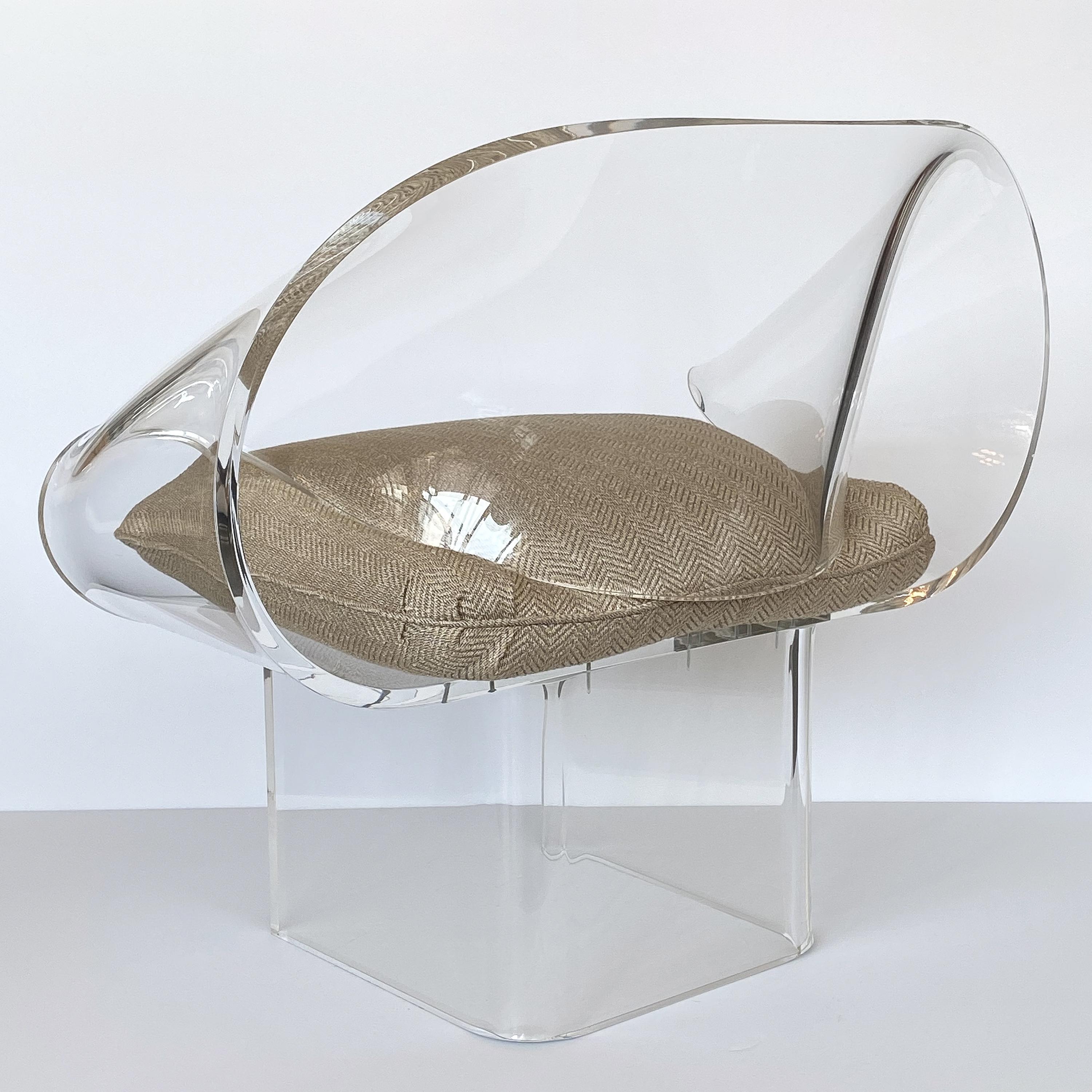 Robert Van Horn Lucite Ribbon Lounge Chair, Signed 5