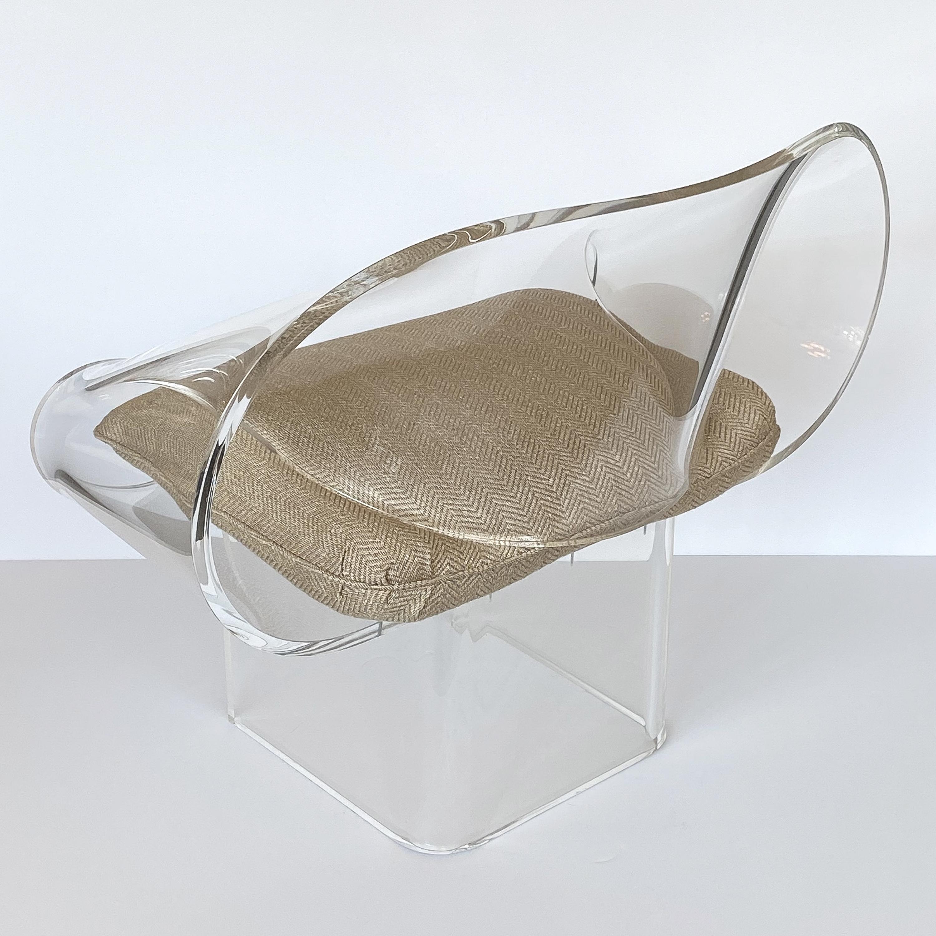 Robert Van Horn Lucite Ribbon Lounge Chair, Signed 7