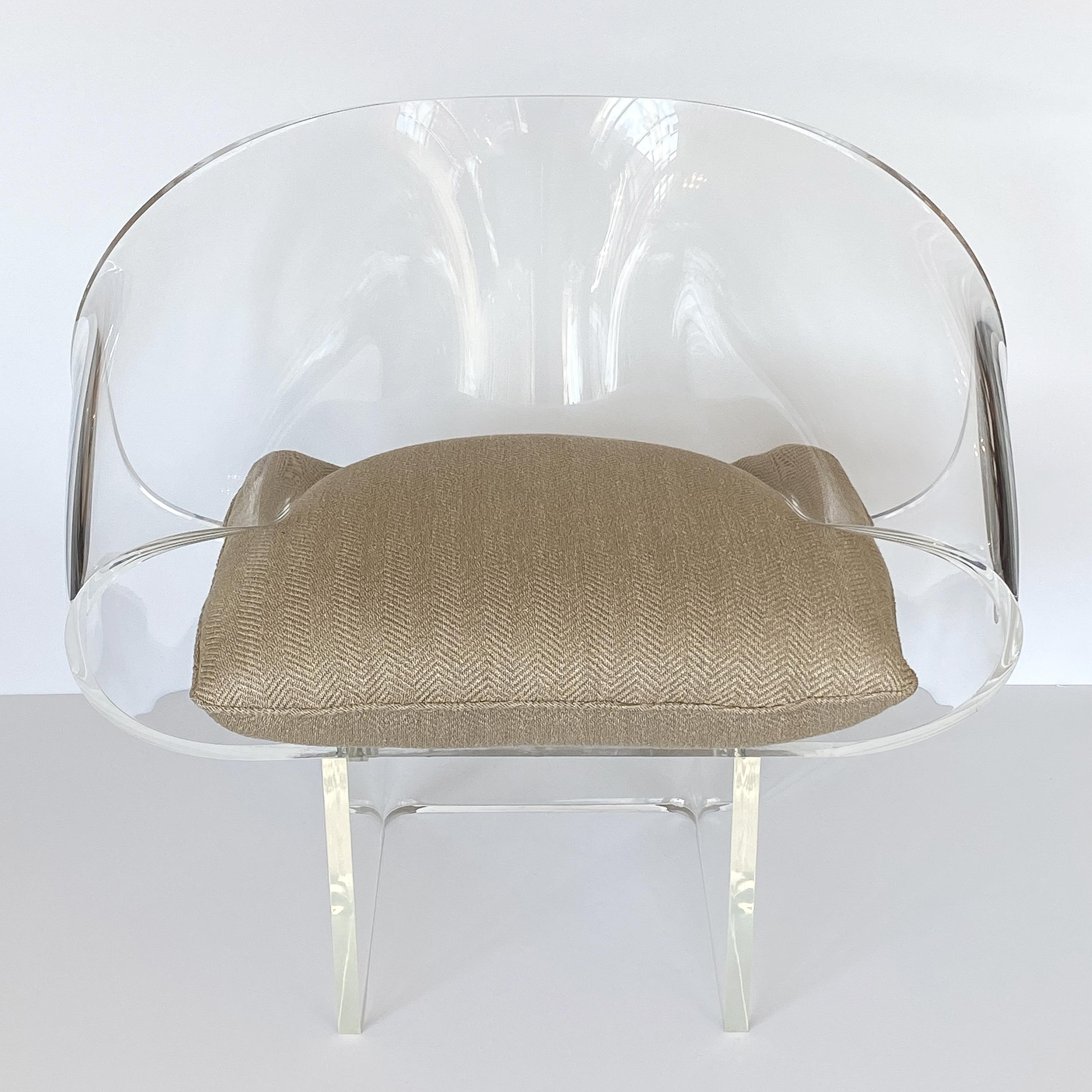 Mid-Century Modern Robert Van Horn Lucite Ribbon Lounge Chair, Signed