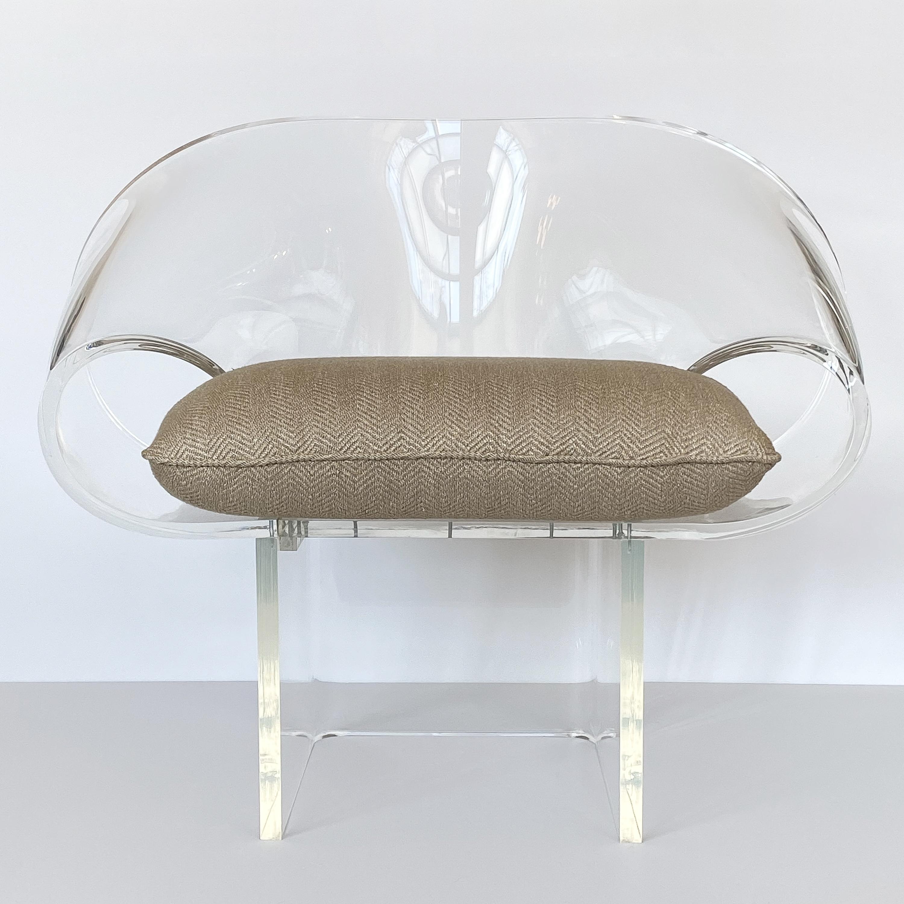 Late 20th Century Robert Van Horn Lucite Ribbon Lounge Chair, Signed