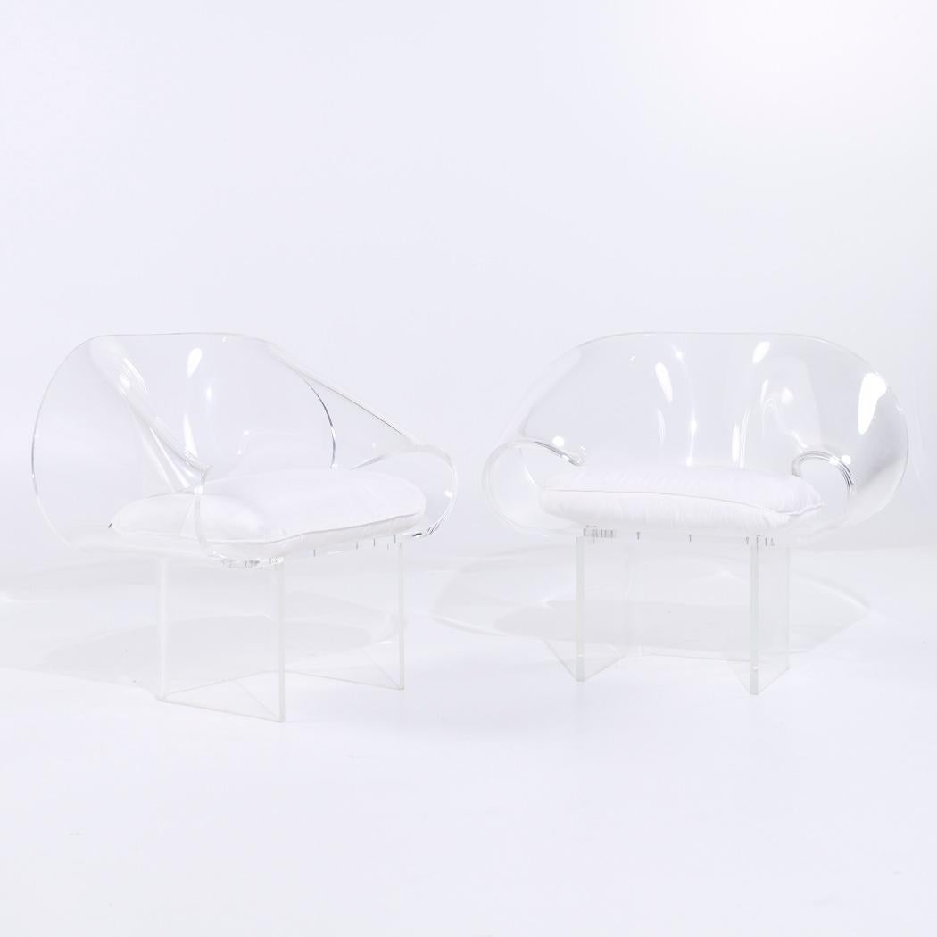 Mid-Century moderno Robert Van Horn - Sedie a nastro in lucite del metà secolo - Coppia in vendita