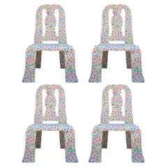 Robert Venturi for Knoll Molded Plywood Queen Anne Chairs in Grandmother Pattern