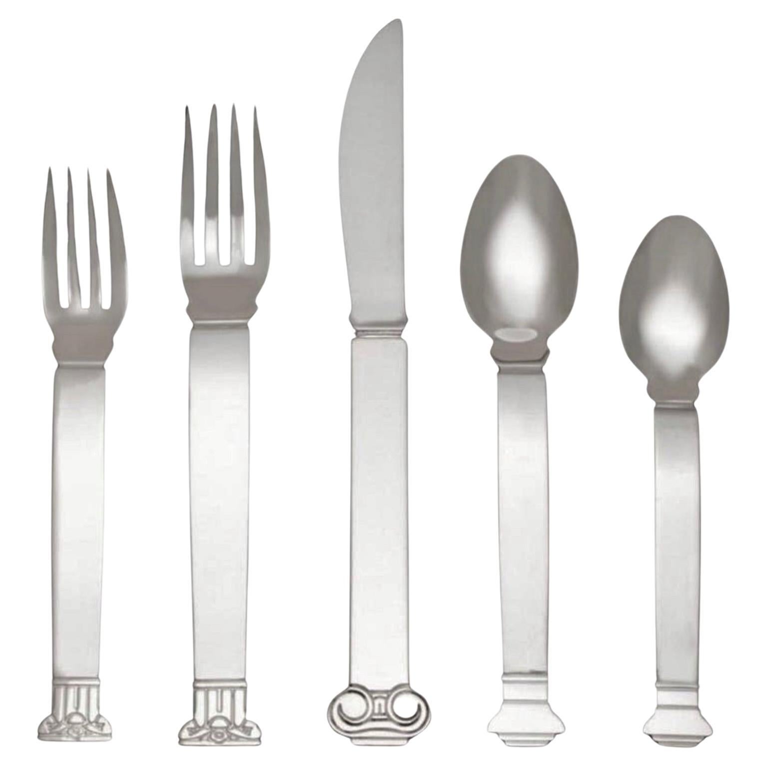 125 Piece Stanley Roberts Stainless Steel "Astro" Pattern Flatware Set