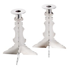 Chandeliers postmodernes en argent de Robert Venturi pour Swid Powell