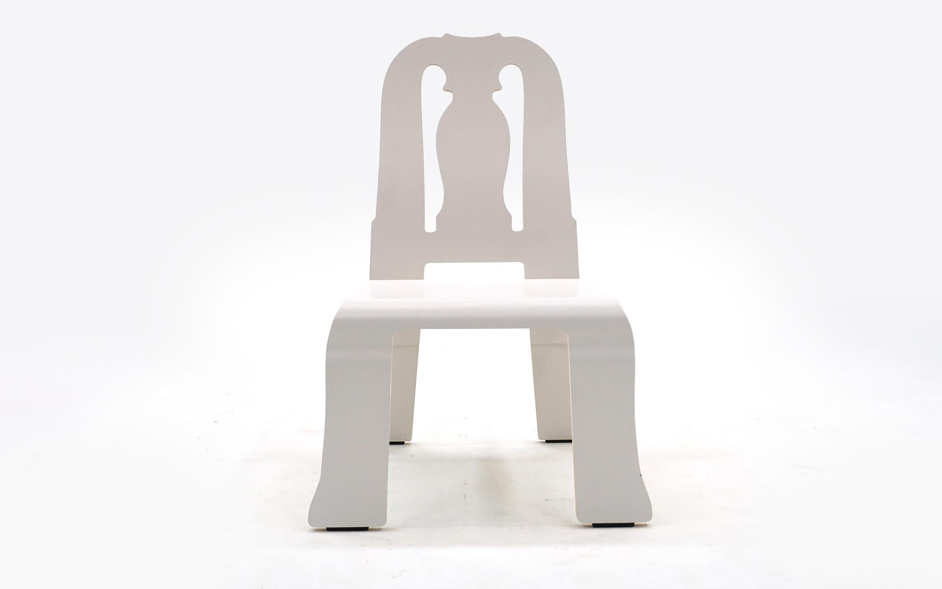 Rare white / ivory Queen Anne Chair designed by Robert Venturi and Denise Scott Brown. Great condition. Appears as though it has never been used. 

From Knoll: 