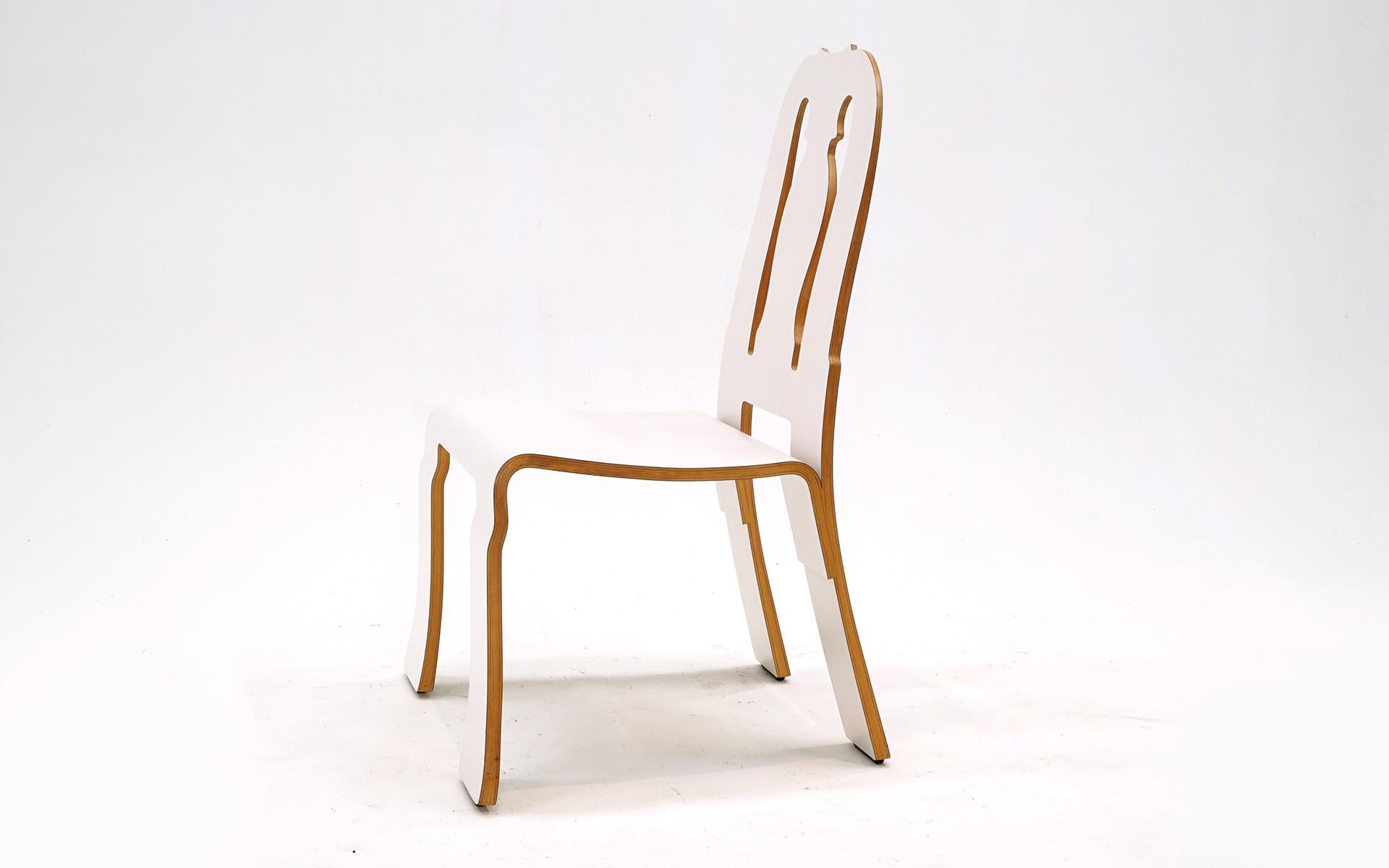 Post-Modern Robert Venturi Queen Anne Chair in Rare White Finish, Amazing Condition, Signed