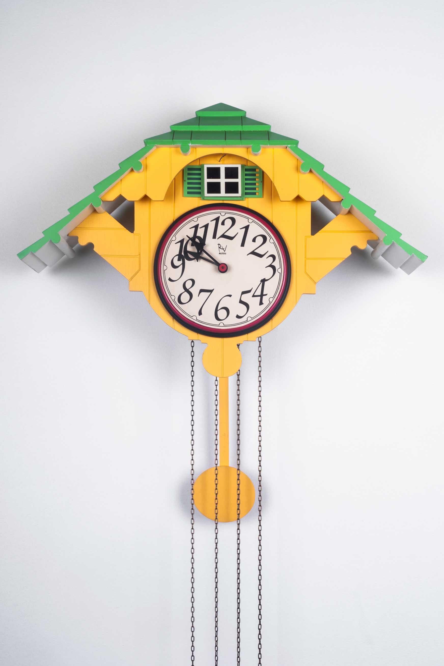 Post-Modern Robert Ventury Cuckoo Clock for Alessi, Italy, 1988 For Sale