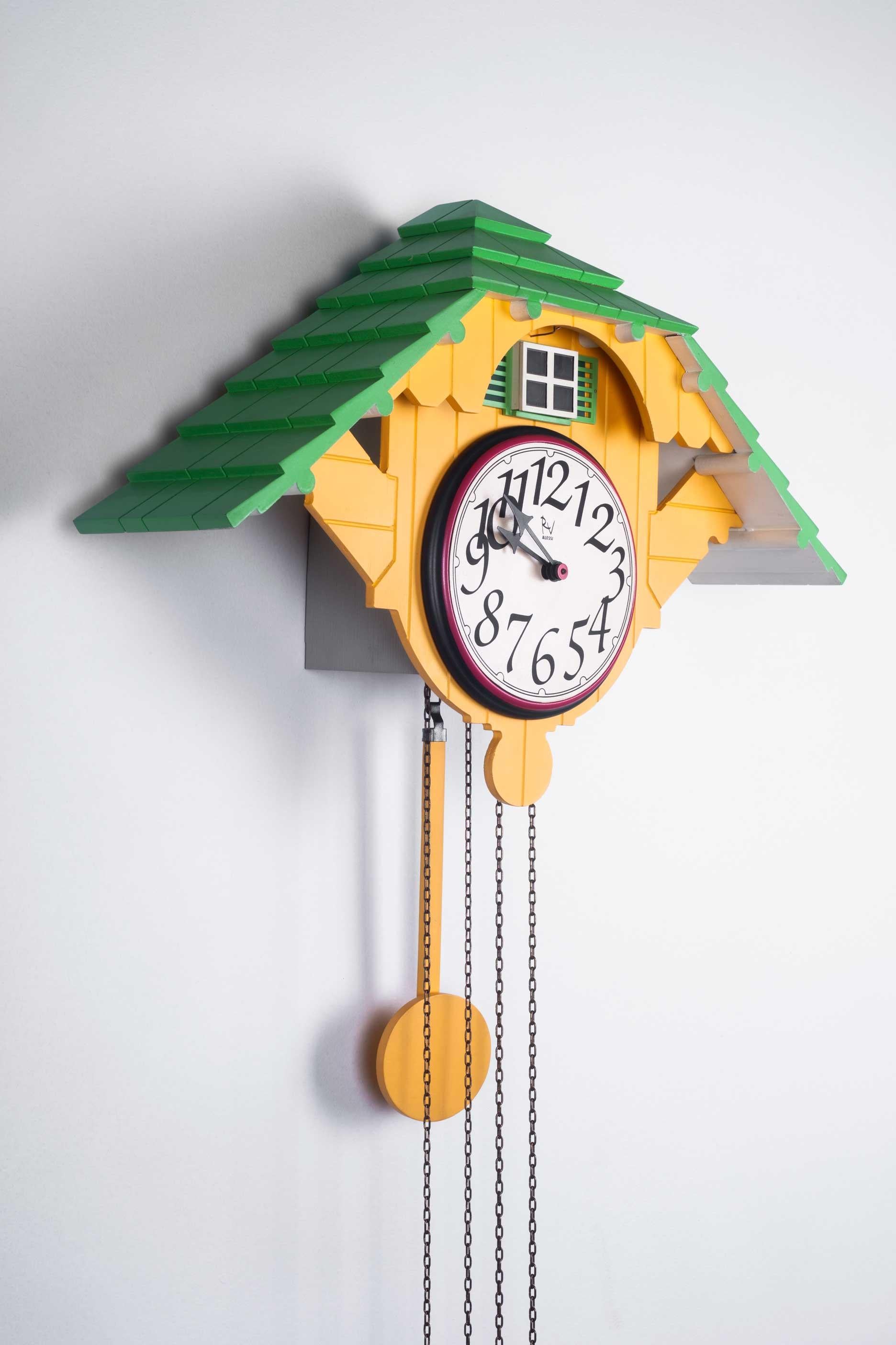 Lacquered Robert Ventury Cuckoo Clock for Alessi, Italy, 1988
