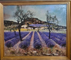 Paysage aux Lavands Alpes de Haut Provence Region de Greoux, The Lavender Fields