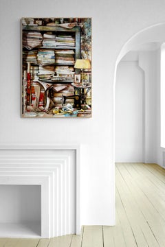 Französisch Ölgemälde Robert Vernet-Bonfort, Figuratives Interieur, Häusliche Szene