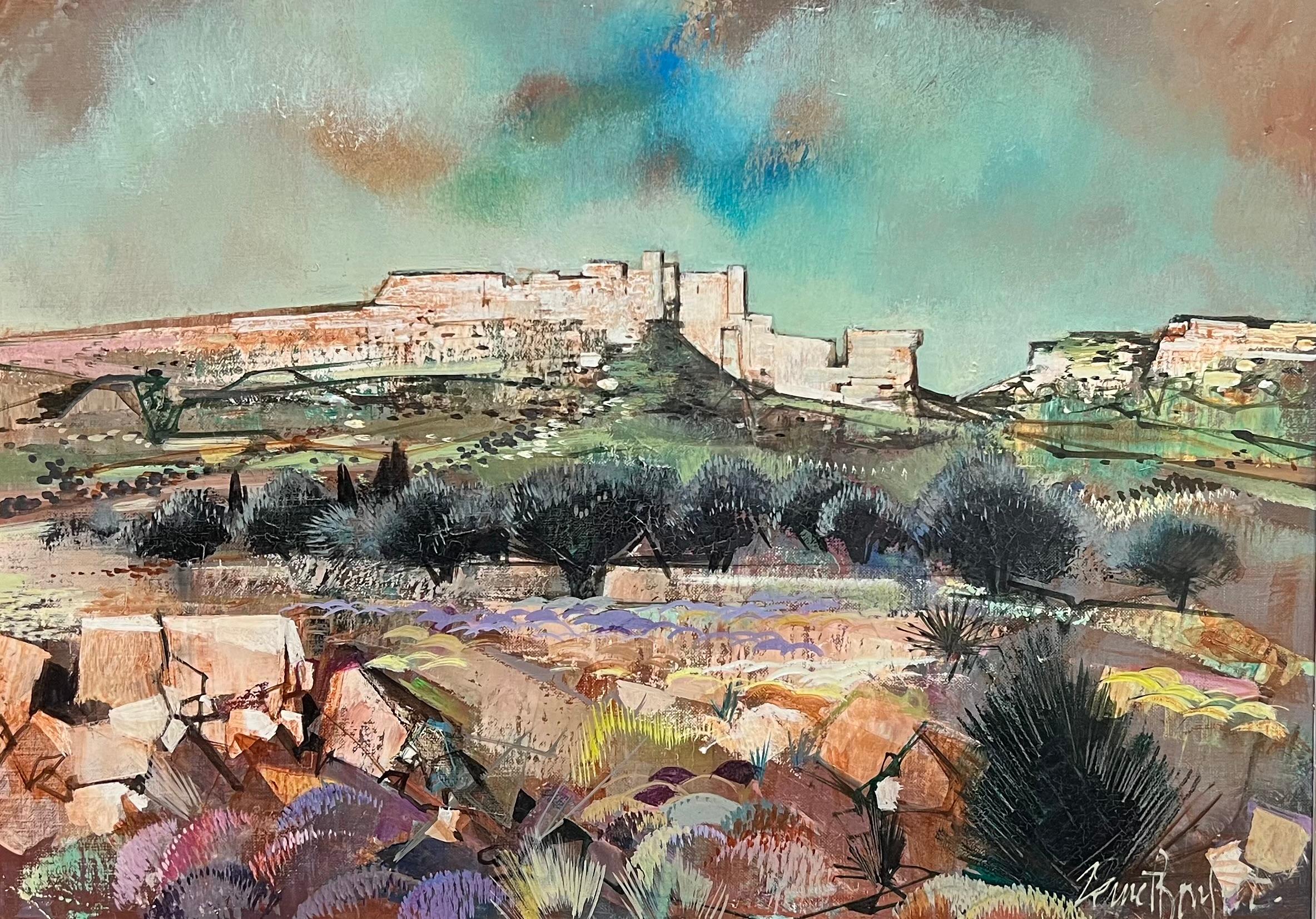 Les Baux de Provence, dipinto ad olio francese del XX secolo, firmato - Painting di Robert VERNET-BONFORT (1934-2017)