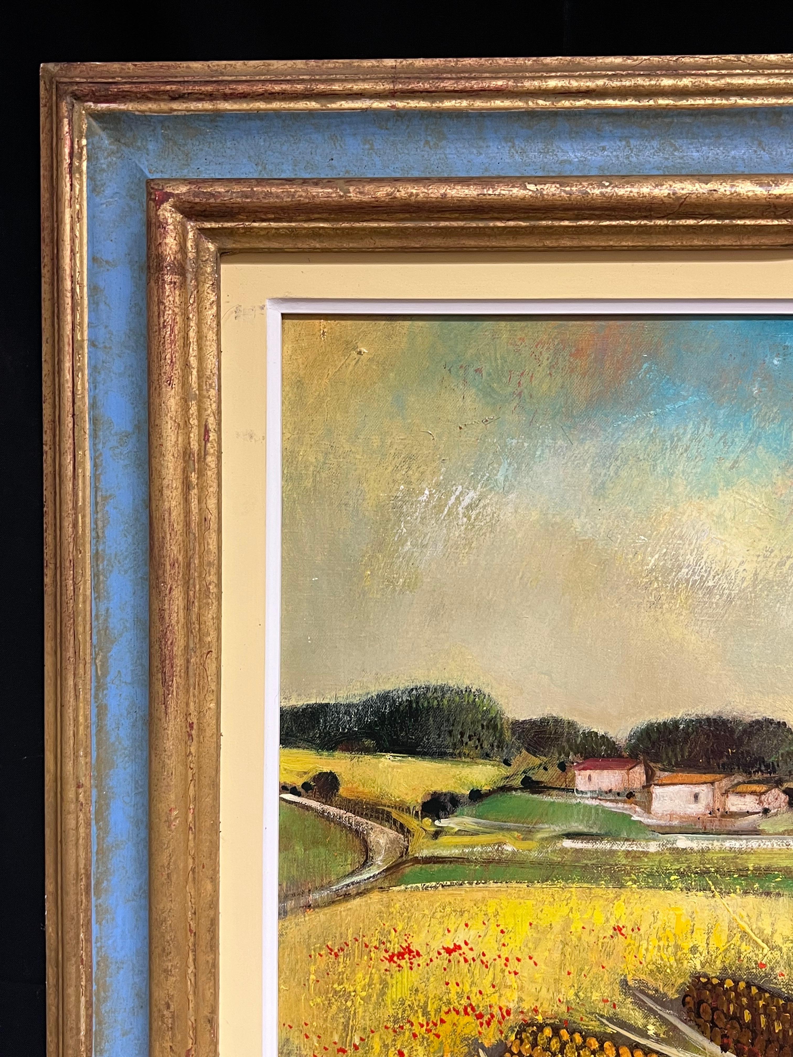 Large French Modernist Signed Oil Painting Harvest Fruits & Flowers in Provence For Sale 4