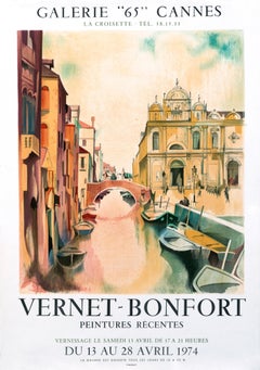 Affiche d'origine de Venise « Vernet-Bonfort - Galerie 65 Cannes »