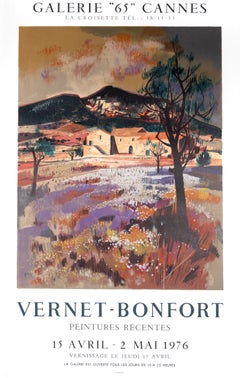 "Vernet-Bonfort Peintures Recentes" Provencal Scene Exhibition Poster