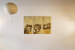 Robert Vick, "Untitled" Triptych, 1970s Oil on Board