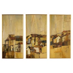 Robert Vick, "Untitled" Triptych, 1970s Oil on Board