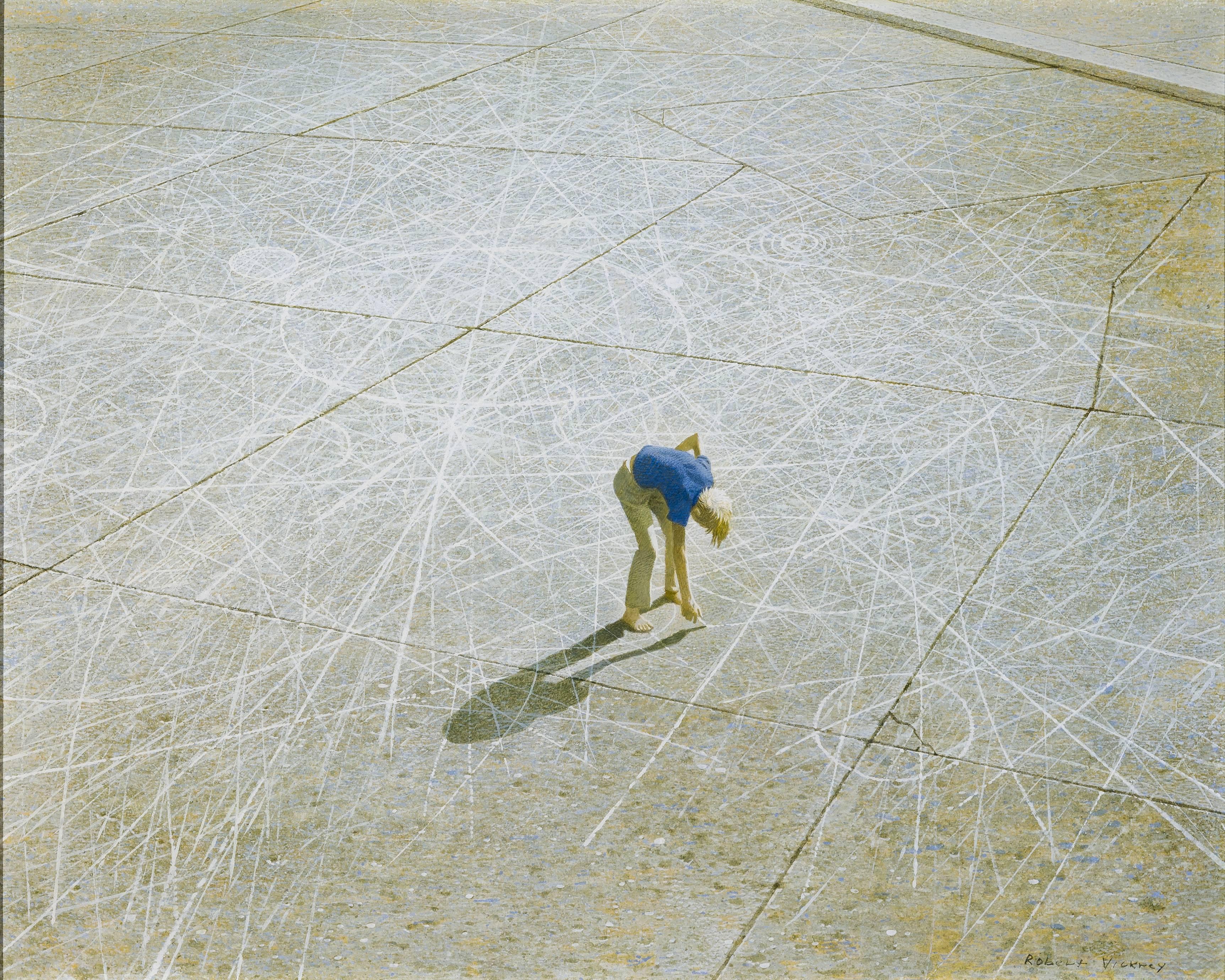 Boy with Chalk - Painting by Robert Vickrey