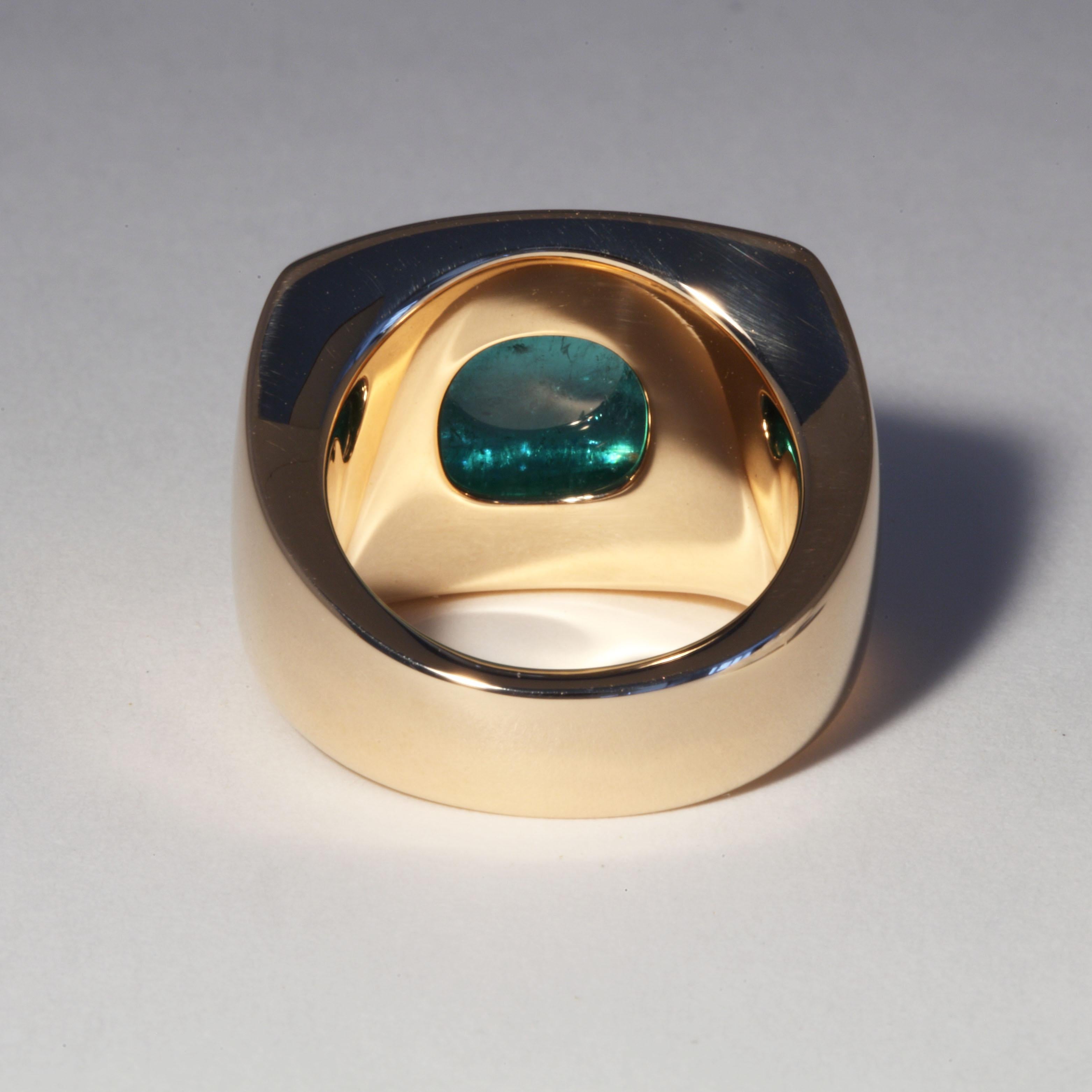 Women's Robert Vogelsang 11.63 Carat Mint Green Tourmaline Rose Gold Cocktail Ring For Sale