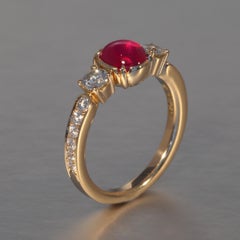 Robert Vogelsang 1.63 Carat Natural Star Ruby Diamond Rose Gold Engagement Ring