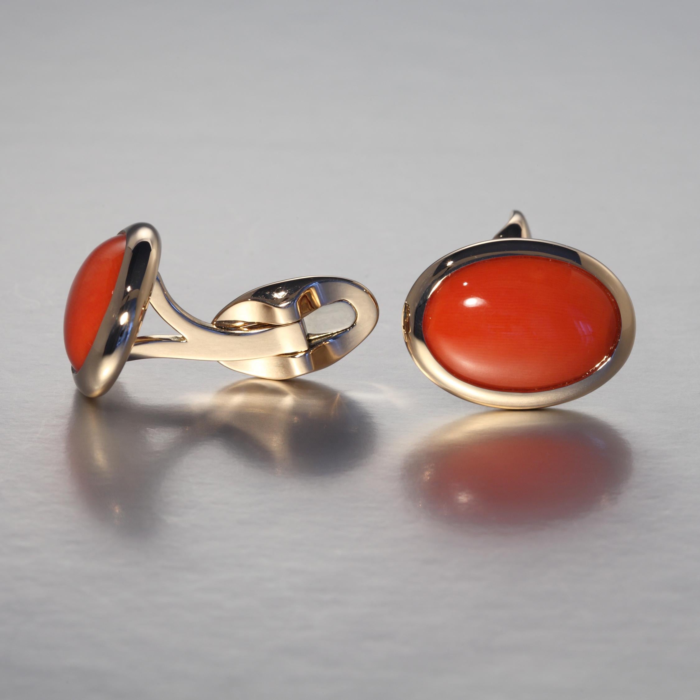 red coral cufflinks