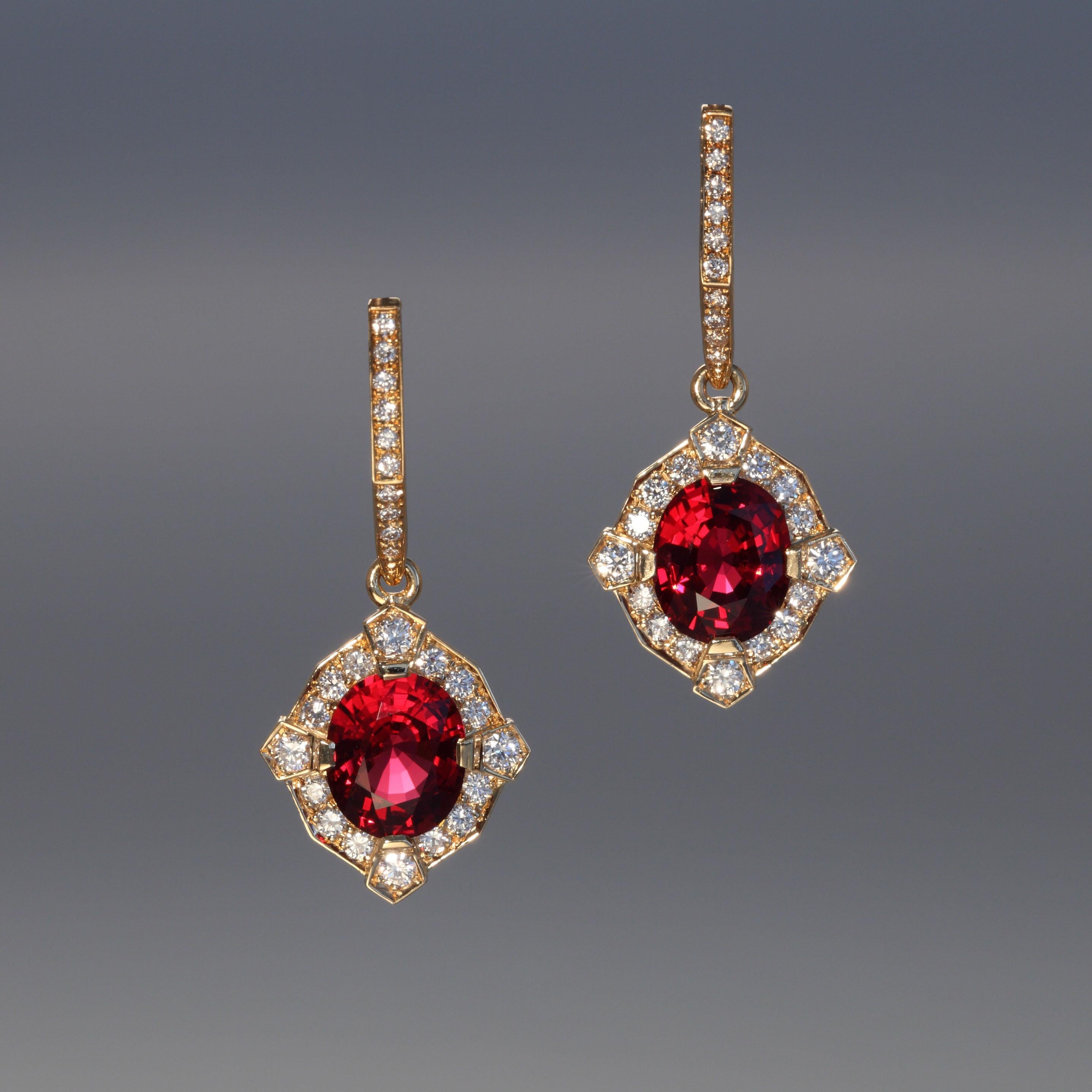 red spinel earrings