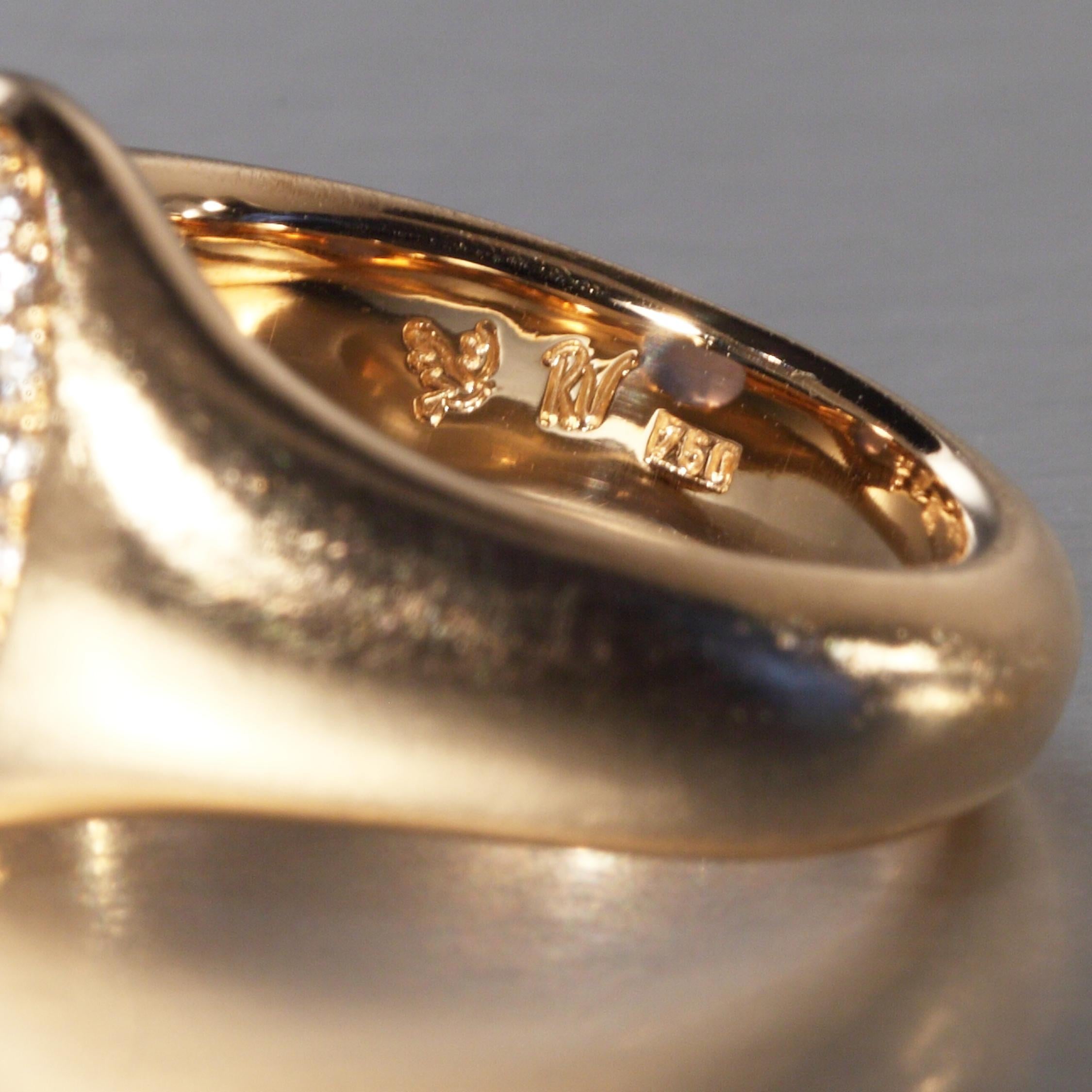 Women's Robert Vogelsang 5.04 Carat Star Sapphire Diamond Rose Gold Cocktail Ring