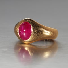 Robert Vogelsang 6.03 Carat Natural Burma Star Ruby Rose Gold Ring