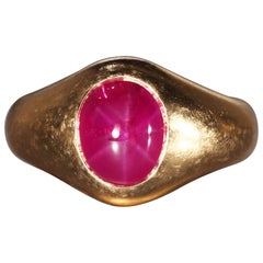 Robert Vogelsang 6.03 Carat Natural Burma Star Ruby Rose Gold Ring