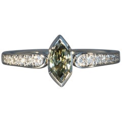 Robert Vogelsang Fancy 0.45 Carat Diamond Marquise Platinum Engagement Ring