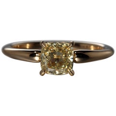 Robert Vogelsang Fancy 1.00 Carat Diamond Cushion Rose Gold Engagement Ring