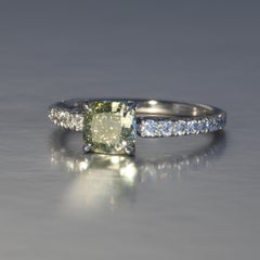 Robert Vogelsang Fancy 1.18 Carat Diamond Cushion Platinum Engagement Ring