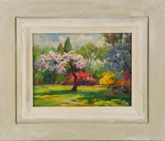 Robert Vonnoh ( estadounidense, 1858-1933 ) Paisaje Óleo sobre lienzo