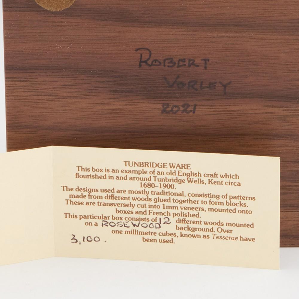 Wood Tunbridge Ware Jewellery Box by Robert Vorley 2021 For Sale