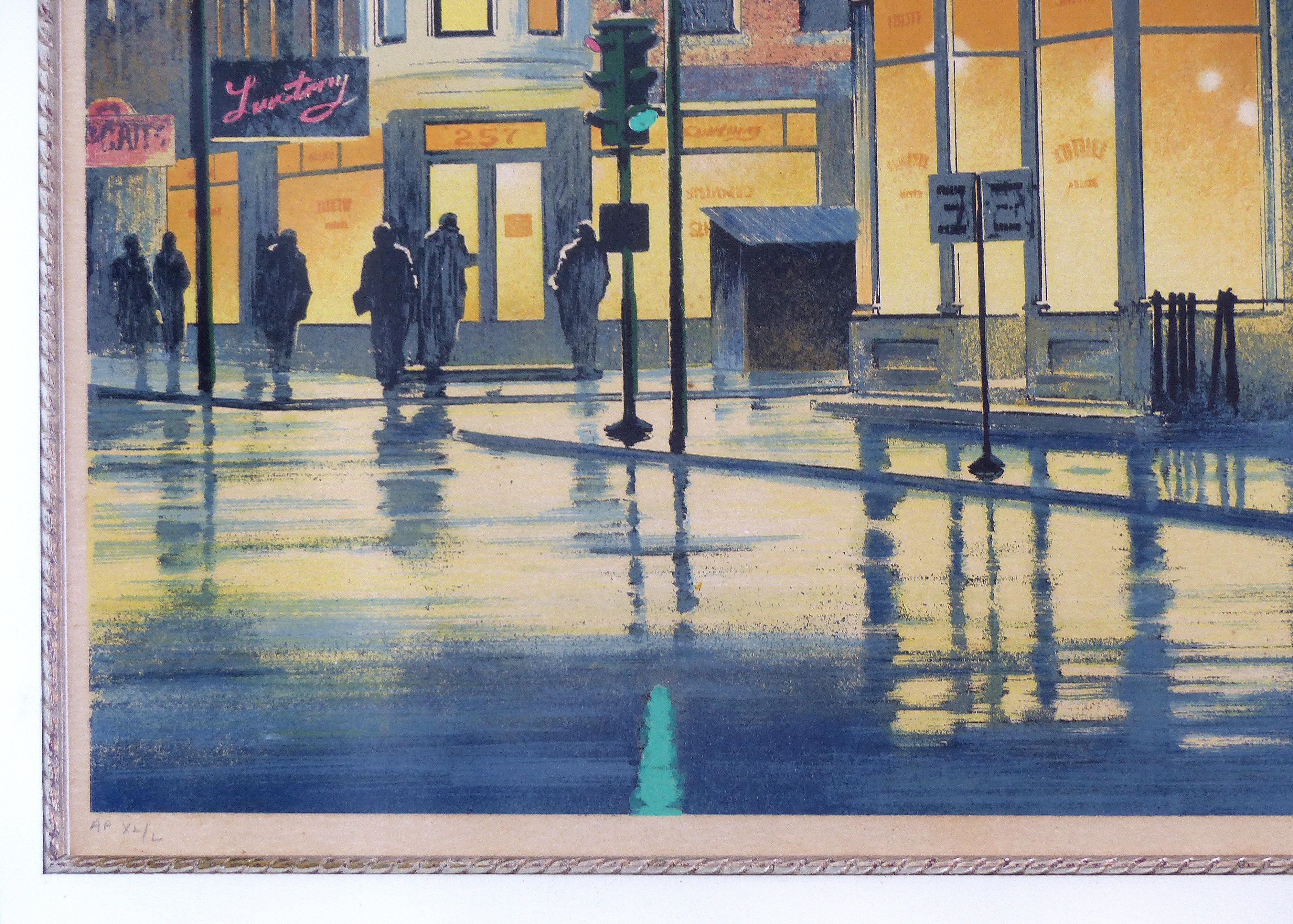 Robert W. Addison artist's proof print, night cityscape 

Offered for sale is a nighttime cityscape by the American artist Robert W. Addison (1924-1988). The work is pencil signed in the lower left margin as an artist's proof and signed in the