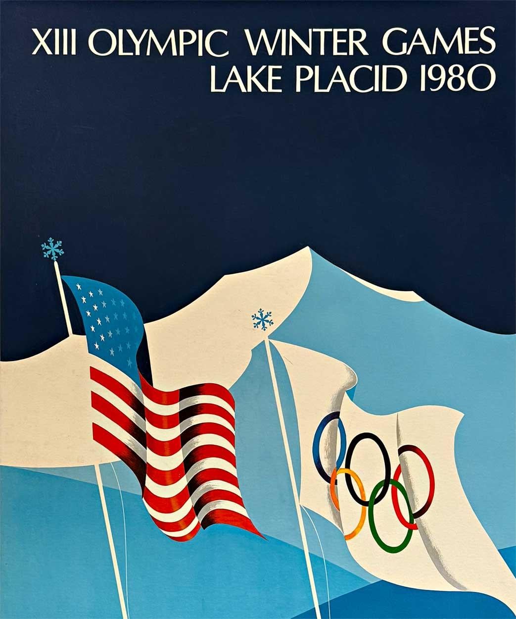 Original Juegos Olímpicos de Invierno Lake Placid 1980, cartel olímpico vintage - Print de Robert  W Whitney