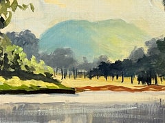 Lush Green River Landscape with Blue Sky in County Antrim Northern Ireland