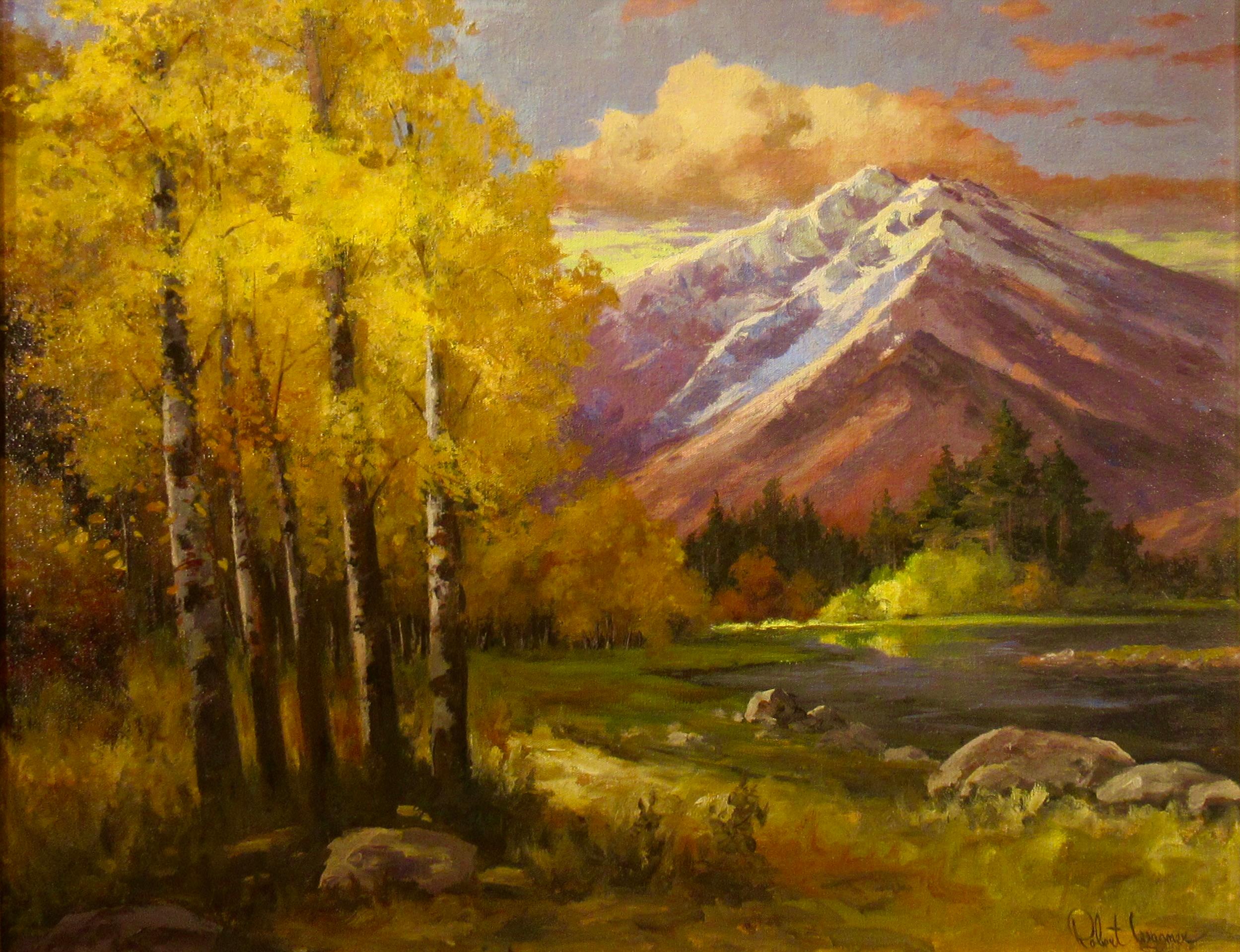 Mount Shasta in Spring - Painting by Robert Wagner